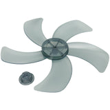 16 Inch Plastic Fan Blade With Nut Cover 5-Leaf Design for Pedestal or Desk Fan Replacement Part for 16"/375Mm Stand Fan Black