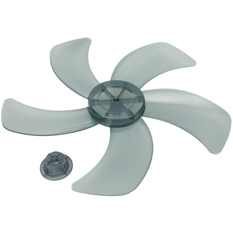 16 Inch Plastic Fan Blade With Nut Cover 5-Leaf Design for Pedestal or Desk Fan Replacement Part for 16"/375Mm Stand Fan Black
