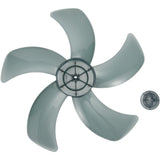 16 Inch Plastic Fan Blade With Nut Cover 5-Leaf Design for Pedestal or Desk Fan Replacement Part for 16"/375Mm Stand Fan Black