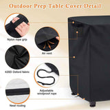 Waterproof Outdoor Prep Movable Dining Cart Pizza Oven Patio Grill Table Cover 104*61*81Cm Smile Home 140*61*81Cm