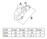 316 Stainless Steel Bimini Top Hinged Jaw Slide Rail Mount For 1 Inch Marine Tubing Accessories Boat Hardware 22Mm 25Mm 25Mm 22 mm