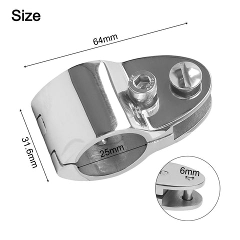316 Stainless Steel Bimini Top Hinged Jaw Slide Rail Mount For 1 Inch Marine Tubing Accessories Boat Hardware 22Mm 25Mm 25Mm 25 mm