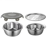 4 Pcs Kitchen Mixing Bowls with Grater Lid Stainless Steel Construction