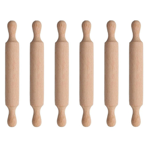 Mini Wooden Rolling Pins Set - Perfect for Kids Baking & Crafting Fun! 6pcs