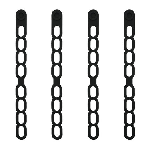 4 Pcs Silicone Latch Strap Tie for Slow Cooker Lid Lunch Box Bundling Organizing Black