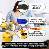 4 Pcs Silicone Latch Strap Tie for Slow Cooker Lid Lunch Box Bundling Organizing Black
