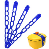 4 Pcs Silicone Latch Strap Tie for Slow Cooker Lid Lunch Box Bundling Organizing Black
