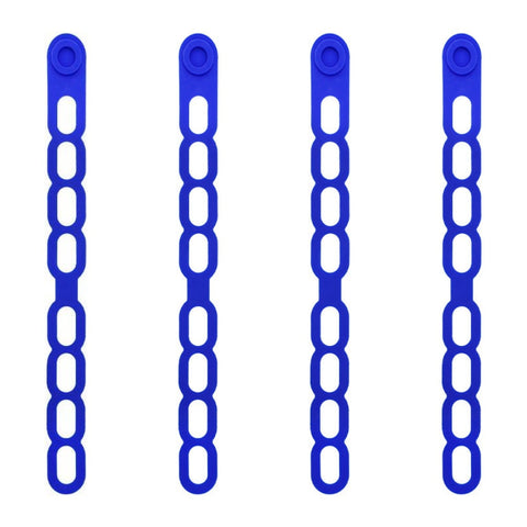 4 Pcs Silicone Latch Strap Tie for Slow Cooker Lid Lunch Box Bundling Organizing Black Blue
