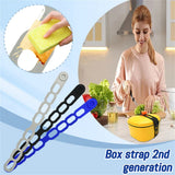 4 Pcs Silicone Latch Strap Tie for Slow Cooker Lid Lunch Box Bundling Organizing Black Blue