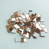 100Pcs Self-Adhesive Real Glass Mini Square Mirror Mosaic Tiles Sticker Bathroom Diy Handmade Craft Home Decoration 10X10Mm Rose gold