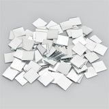 100Pcs Self-Adhesive Real Glass Mini Square Mirror Mosaic Tiles Sticker Bathroom Diy Handmade Craft Home Decoration 10X10Mm Rose gold
