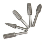 5Pcs Metal Cutter Drill Bits Rotary Files Bit Rasp Tungsten Carbide Burr Milling Cutter Drill Bit Set For Steel Grinding Carving As Shown