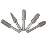 5Pcs Metal Cutter Drill Bits Rotary Files Bit Rasp Tungsten Carbide Burr Milling Cutter Drill Bit Set For Steel Grinding Carving As Shown