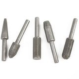 5Pcs Metal Cutter Drill Bits Rotary Files Bit Rasp Tungsten Carbide Burr Milling Cutter Drill Bit Set For Steel Grinding Carving As Shown