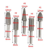 5Pcs Metal Cutter Drill Bits Rotary Files Bit Rasp Tungsten Carbide Burr Milling Cutter Drill Bit Set For Steel Grinding Carving As Shown