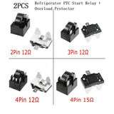 1 Set Refrigerator Ptc Starter Relay Replacement Compressor Overload Protector For Mini Fridges Coolers Easy To Install 3pin-12ohm+1/3HP