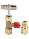 R134A A/C Can Tap With Tank Adapter For 1/4" And 1/2" Ac Charging Hoses 1/2\'\' Acme Female 1/4\'\' Sae Male For Direct Connection As Shown