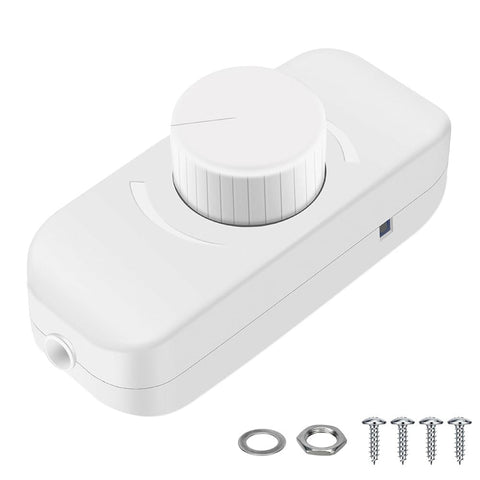 Inline Dimmer Switch For 12V 24V Led Lights Frequency Adjustable Push On/Off Rotary Control For Smooth Brightness Adjustment White