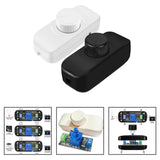 Inline Dimmer Switch For 12V 24V Led Lights Frequency Adjustable Push On/Off Rotary Control For Smooth Brightness Adjustment White