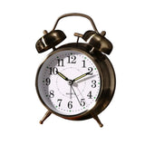 Luolandi 1x Bedside Alarm Clock with Twin Bell Vintage Battery Analogue Quartz Loud Alarm Vronze Gold