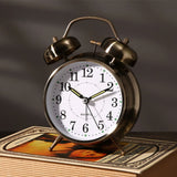 Luolandi 1x Bedside Alarm Clock with Twin Bell Vintage Battery Analogue Quartz Loud Alarm Vronze