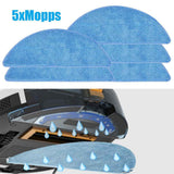 5Pcs Mop Cloth Mopping Cloths For Tesvor M1 S6 S4 Vacuum Cleaner Washable Replacement Mops Pad Sweeping Parts Sweeper Cleaning As Shown