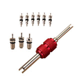 9Pcs Air Conditioning Valve Cores+1Pc Remover Tool A/C Repair Kit
