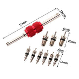 9Pcs Air Conditioning Valve Cores+1Pc Remover Tool A/C Repair Kit