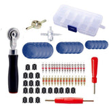 70Pcs 3 Sizes Car Truck Tire Repair Rubber Patch Tools Kit 32/42/58Mm W/ Roller