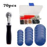 70Pcs 3 Sizes Car Truck Tire Repair Rubber Patch Tools Kit 32/42/58Mm W/ Roller