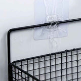 Hanging Floating Shelves, 2 Sets Of Wall Mounted Shelves For Wall Storage, Hanging Storage Shelf For Bathroom, Living Room, Bedroom, Kitchen Seasoning Rack Shower Toiletries Basket Black