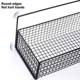 Hanging Floating Shelves, 2 Sets Of Wall Mounted Shelves For Wall Storage, Hanging Storage Shelf For Bathroom, Living Room, Bedroom, Kitchen Seasoning Rack Shower Toiletries Basket Black