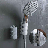 Silicone Shower Head Holder, 2024 New Universal Relocatable Shower Head Suction Cup Holder, Adjustable Shower Holder for Bathroom Non Drilling 2PCS Gray