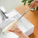 Cup Brush Cleaner with Long Handle - Small L-Shaped Cleaning Brush for Bottles, Mugs, Glasses, Ceramic, Plastic, and Vacuum Flasks, Soft Nylon Bristles, Convenient Hanging Design,10 inch, Easy Storage C