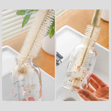 Cup Brush Cleaner with Long Handle - Small L-Shaped Cleaning Brush for Bottles, Mugs, Glasses, Ceramic, Plastic, and Vacuum Flasks, Soft Nylon Bristles, Convenient Hanging Design,10 inch, Easy Storage C