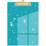Acrylic Clipboards, Fashion Glitter Clip Board with Low Profile Gold Clip, Designed for Classroom School and Office Use, A4 Letter, 5.91x3.94x0.39 5.91" x 3.94" x 0.39" BU2