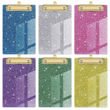 Acrylic Clipboards, Fashion Glitter Clip Board with Low Profile Gold Clip, Designed for Classroom School and Office Use, A4 Letter, 5.91x3.94x0.39 5.91" x 3.94" x 0.39" BU2