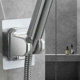 Shower Head Holder Strong Adhesive, No Drilling Wall Mount Adjustable Handheld Showerhead Bracket for RV Bathroom Shower, Fix Firmly and Use Conveniently (Silver) 3.93x2.95 3.93" x 2.95" Silver