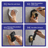 Shower Head Holder Strong Adhesive, No Drilling Wall Mount Adjustable Handheld Showerhead Bracket for RV Bathroom Shower, Fix Firmly and Use Conveniently (Silver) 3.93x2.95 3.93" x 2.95" Silver