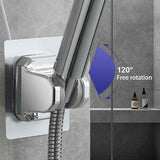 Shower Head Holder Strong Adhesive, No Drilling Wall Mount Adjustable Handheld Showerhead Bracket for RV Bathroom Shower, Fix Firmly and Use Conveniently (Silver) 3.93x2.95 3.93" x 2.95" Silver