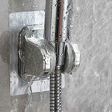 Shower Head Holder Strong Adhesive, No Drilling Wall Mount Adjustable Handheld Showerhead Bracket for RV Bathroom Shower, Fix Firmly and Use Conveniently (Silver) 3.93x2.95 3.93" x 2.95" Silver