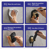 Shower Head Holder Strong Adhesive, No Drilling Wall Mount Adjustable Handheld Showerhead Bracket for RV Bathroom Shower, Fix Firmly and Use Conveniently (Silver) 3.93x2.95 3.93" x 2.95" Silver