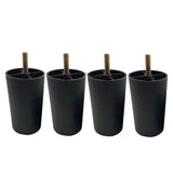 4 Pack 4 Inch Furniture Legs,Plastic Sofa Coach Legs,Round Tapered Feet Sofa Legs,Replacement Furniture Legs,Furniture Accessories,for Sofas Chairs Cabinets Dressers Beds(Black) Black
