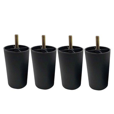 4 Pack 4 Inch Furniture Legs,Plastic Sofa Coach Legs,Round Tapered Feet Sofa Legs,Replacement Furniture Legs,Furniture Accessories,for Sofas Chairs Cabinets Dressers Beds(Black) Black