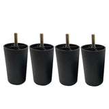 4 Pack 4 Inch Furniture Legs,Plastic Sofa Coach Legs,Round Tapered Feet Sofa Legs,Replacement Furniture Legs,Furniture Accessories,for Sofas Chairs Cabinets Dressers Beds(Black) Black