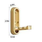Folding Coat Hook, Heavy Duty Wall Hooks Made of Zinc Alloy, Foldable Gold Wall Hooks for Hanging Coats, Scarves, Hats, Bathrobes, Keys, Bags (Gold/1 Pcs) 2.9x0.9 2.9" x 0.9" Gold
