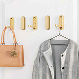 Folding Coat Hook, Heavy Duty Wall Hooks Made of Zinc Alloy, Foldable Gold Wall Hooks for Hanging Coats, Scarves, Hats, Bathrobes, Keys, Bags (Gold/1 Pcs) 2.9x0.9 2.9" x 0.9" Gold
