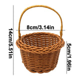 1 Piece Mini Small Wicker Basket,Wedding Flower Basket,3.14x1.96x5.51"Basket for Flower,Hand Woven Flower Basket,Kids Flower Stretch, Natural Hand Woven Easter Gift Basket with Handles White