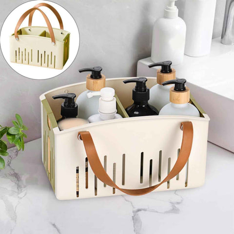 Cotton Woven Basket with PU Leather Handle, Clothes Toys Candy Gifts Cotton Rope Organizer, Living Room Basket Bathroom Shower Storage Laundry Basket, Dog Cat Bed, Fall Basket, 11.02x8.66x4.33 11.02" x 7.09" x 6.5" Green