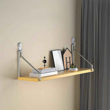 No-Drill Wall-Mounted Shelf with Adhesive Strips and Damage-Free Nails,Easy Installation on Any Wall Surface,Triangular Support,Versatile Use for Bedside,Projector,Router,Book Storage Yellow